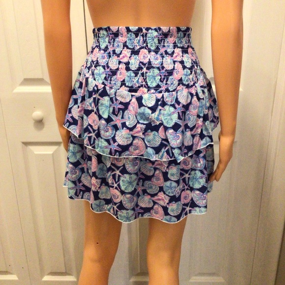 Simply Southern Shell-Bee Tiered Smocked Seashell Print Skirt - Picture 4 of 6